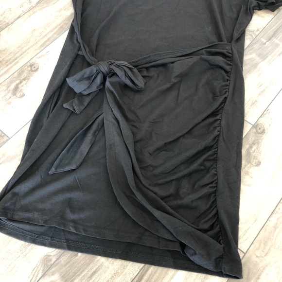 MEROKEETY Short Sleeve Crew Neck T-Shirt Dress - Tie Waist, Ruched, Bodycon - Picture 10 of 10